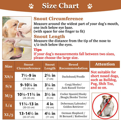 Dog Muzzle, Printed Basket Muzzle for Small Medium Large Dogs Dachshund, Beagle, German Shepherd