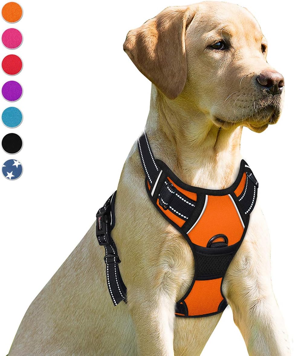 BARKBAY No Pull Dog Harness Front Clip Heavy Duty Reflective Easy Control Handle for Large Dog