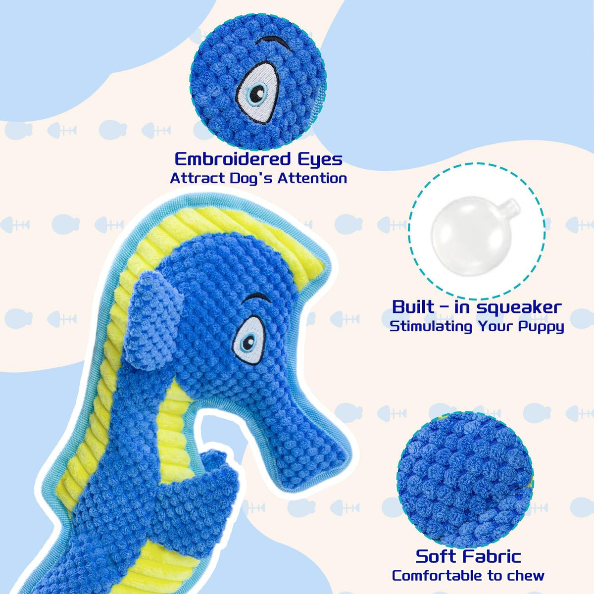 Dog Toy Squeaky Aggressive Durable Dog Toys for Dogs Chew No-Stuffed Dog Toy Interactive Hours of