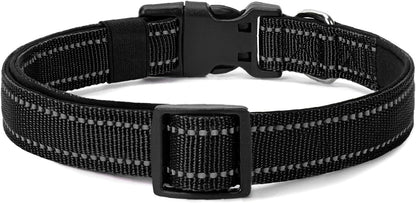 Reflective Dog Collar Padded with Soft Neoprene Breathable Quick Release Basic Dog Collars for