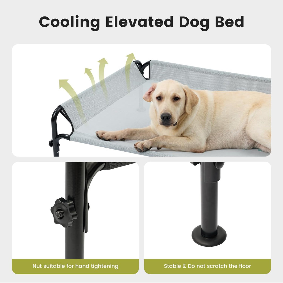 Gardner Pet Elevated Dog Bed for Medium Size Dog, Outdoor Raised Bed Waterproof Portable Cooling