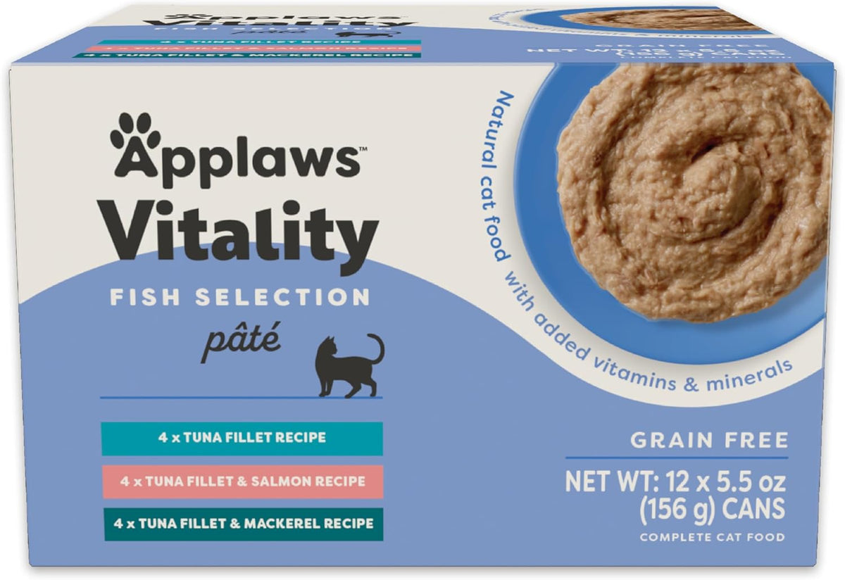 Applaws Vitality Wet Cat Food Paté, Natural Canned Cat Food, Wet Food for Cats with Added Vitamins