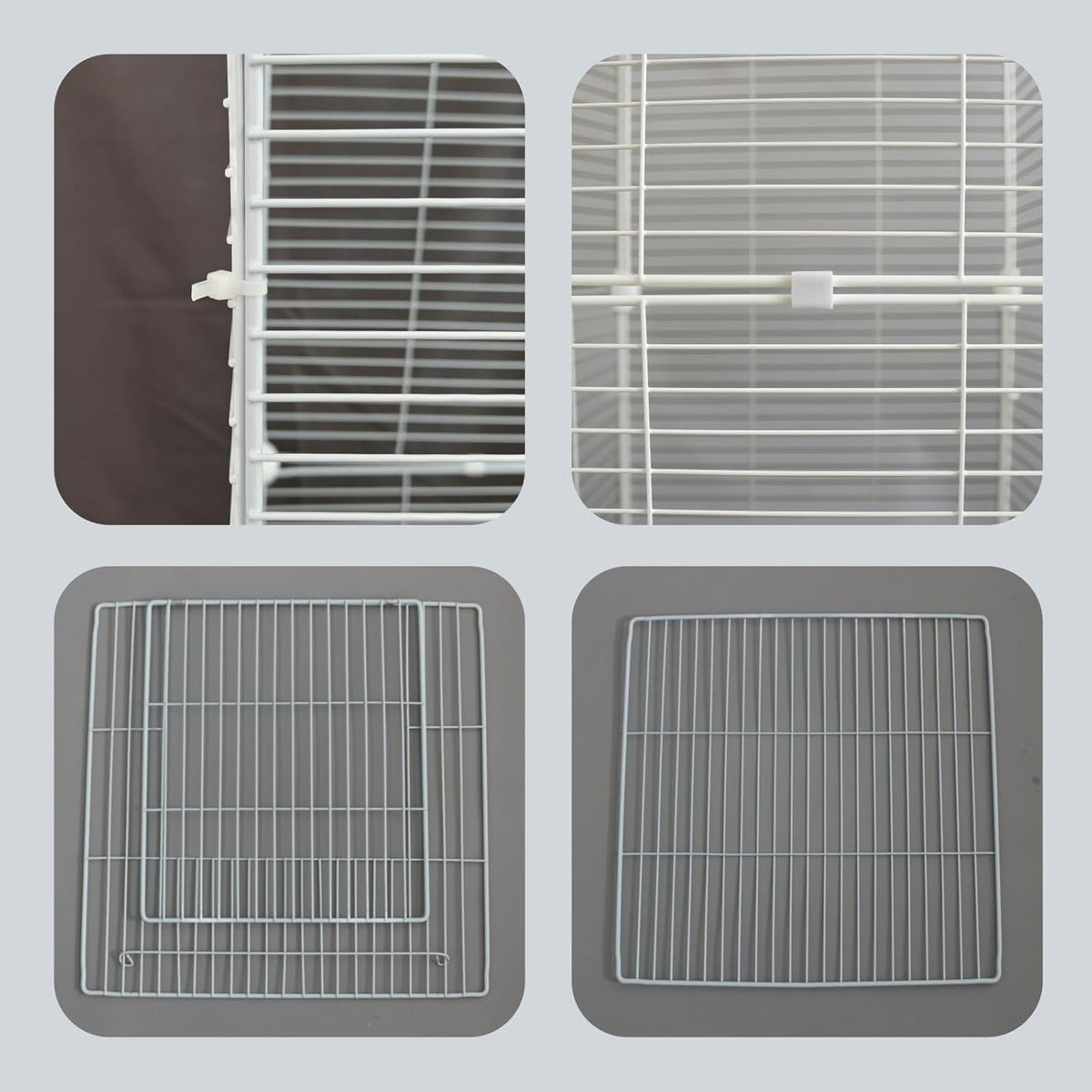 Standing Large Bird Cage, Parakeet Cage with Detachable Stand & Wheels, Wide Flight Birdcage for