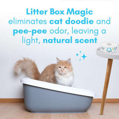 Cat Litter Deodorizer Jar (1 Fresh Scent and 1 Fragrance Free, 16 Oz, Pack of 2) - Cat Litter Odor