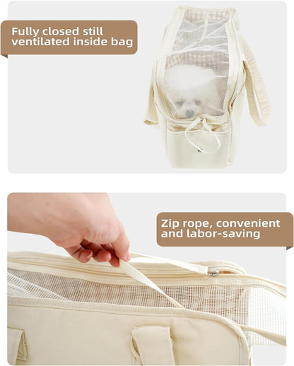 Dog Carrier for Small Dogs Rabbit cat with Large Pockets, Cotton Bag, Dog Carrier Soft Sided