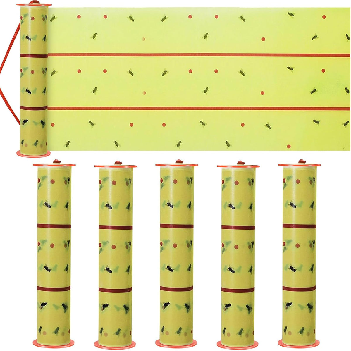 Qualirey Giant Sticky Fly Traps,30 Feet Fly Strips for Indoor Outdoor Hanging Flying Tapes Non