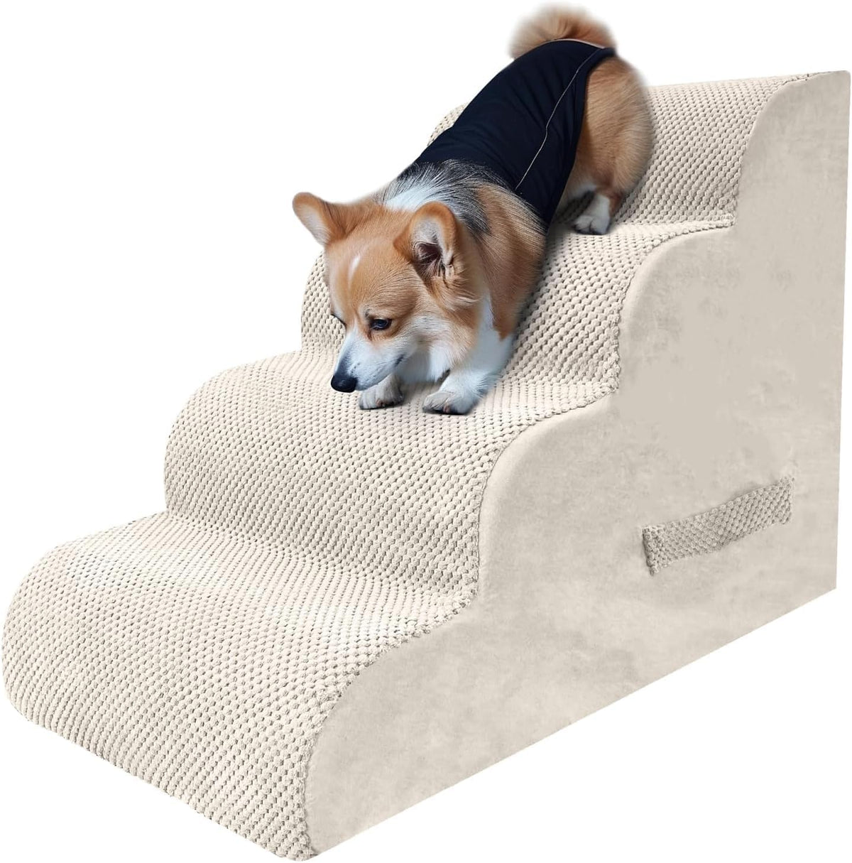 PAWSCART Dog Stairs for Small Dogs and Cats, 4-Step Dog Steps for Bed, 19.6" H Pet Stairs for High