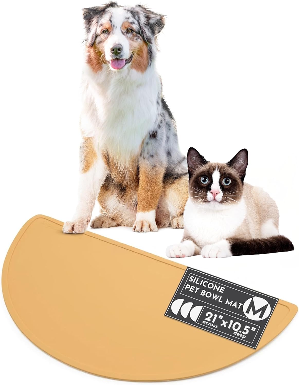 Waterproof Silicone Pet Food Mat - Non-Slip, Spill-Proof Feeding Mats for Floors, Raised Edge