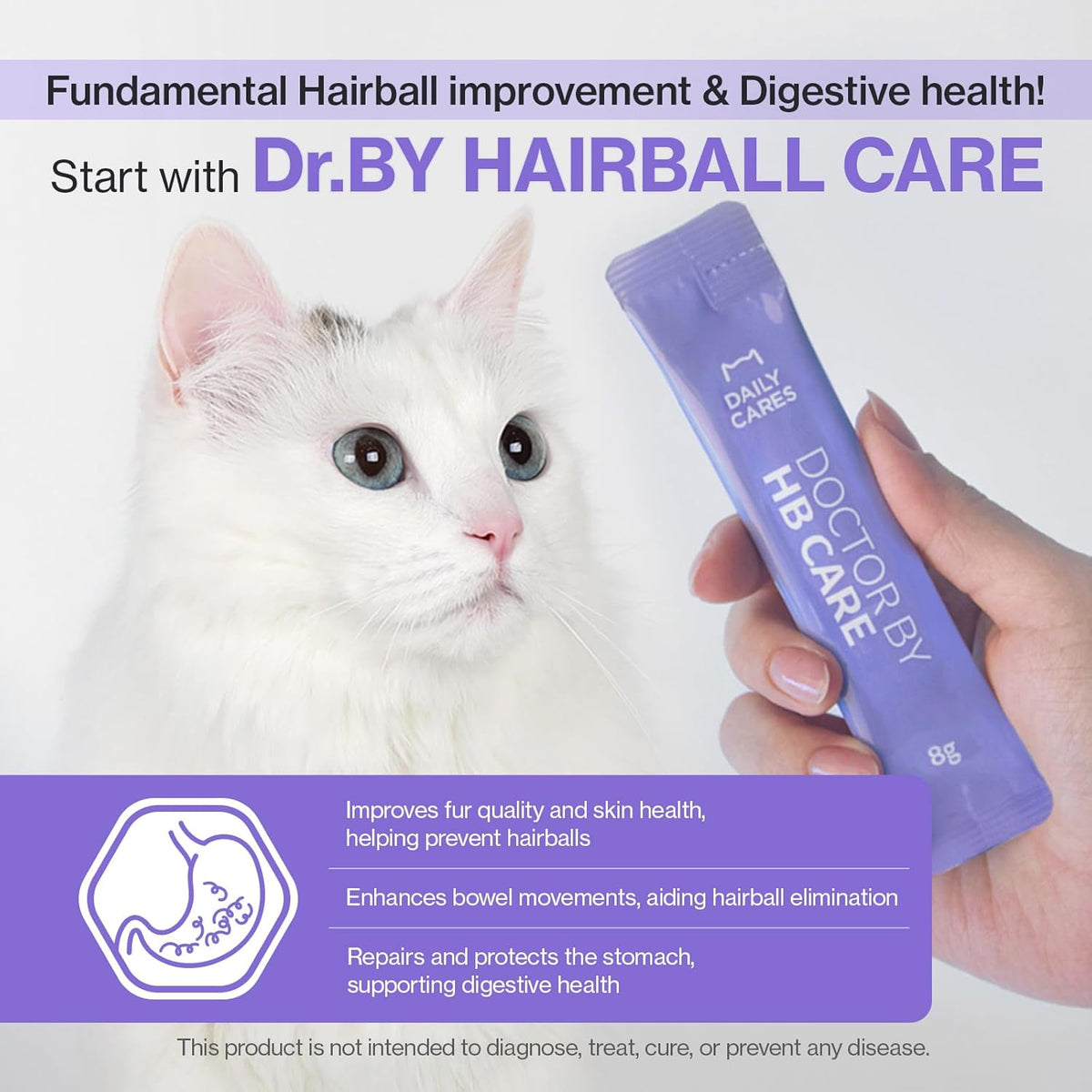 Dr.by HB Care Hairball Supplement for Cats– Hairball Relief Furball Control Remedy & Digestive