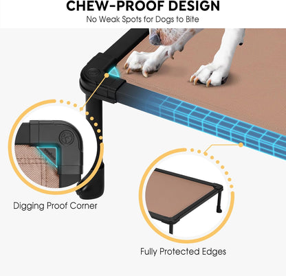 Veehoo Chew-Proof Elevated Dog Bed, Durable Training Platform for Large Dogs, Indoor/Outdoor Raised