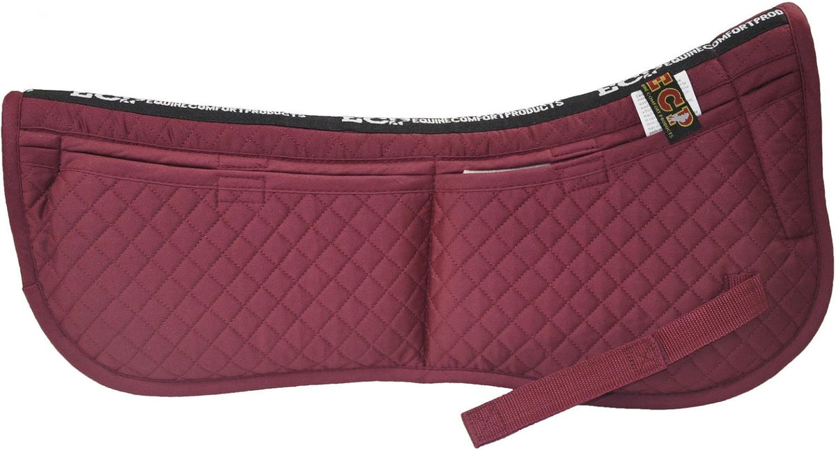 ECP Equine Comfort Products Adjustable Shock Absorbing Memory Foam Half Saddle Pad, Injury