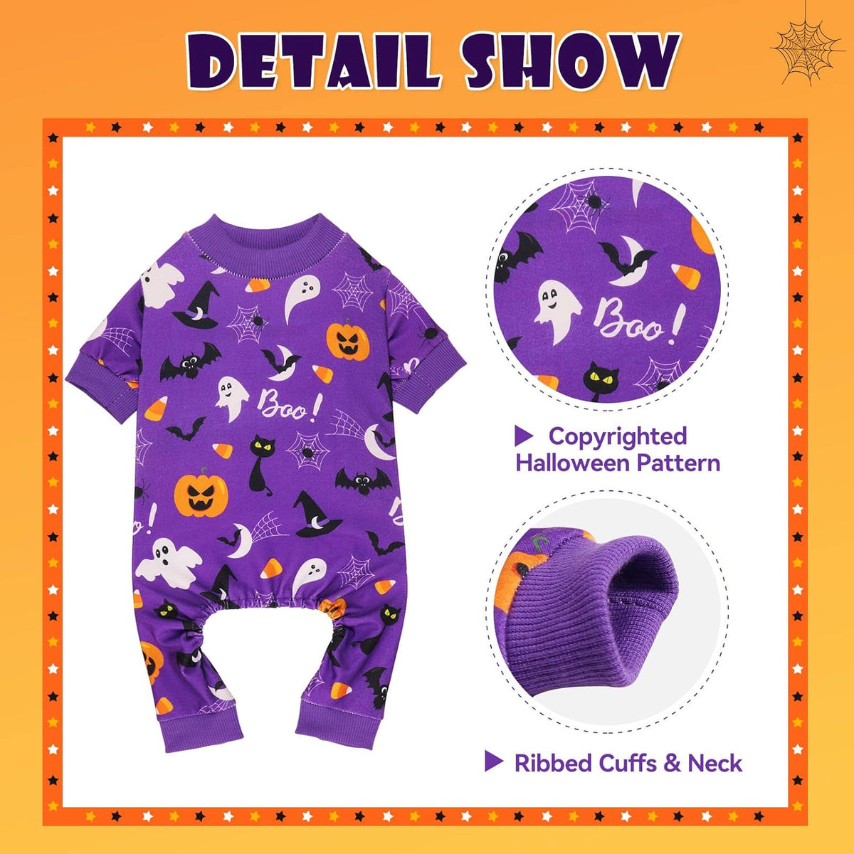 Dog Halloween Pajamas Dog Costumes Pjs Stretchy Funny Pet Costumes Clothes Outfit Pajamas for