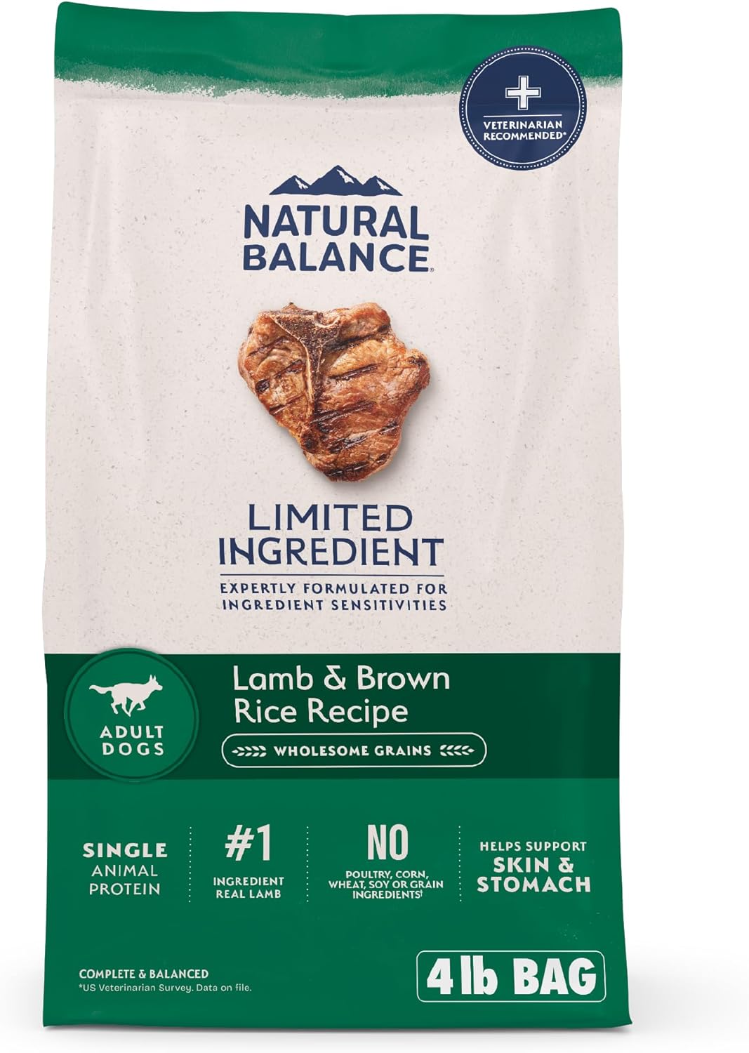 Natural Balance Limited Ingredient Adult Dry Dog Food with Healthy Grains, Lamb & Brown Rice