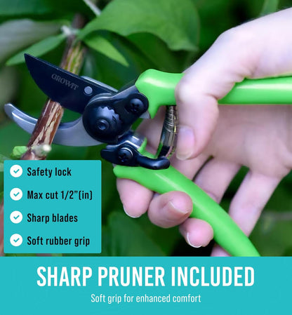 GROWIT Heavy Duty Gardening Tools - 22-Piece Gardening Gifts for Women, Men, Mom, Dad - Durable