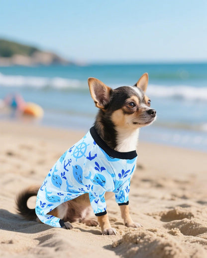 PET SHOW 4 Pack Small Dog Pajamas Watermelon Doggies Soft Stretchy PJs Whale Ice Cream Jumpsuit