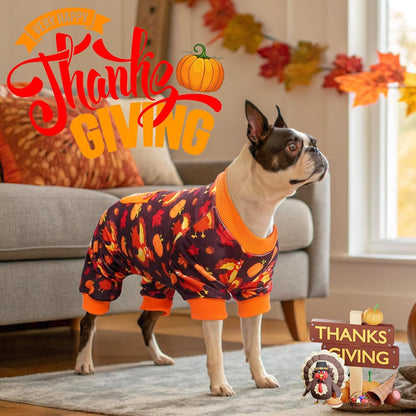 BEAUTYZOO Dog Thanksgiving Pajamas Small Sized Dog, Fleece Funny Ghost Pumpkin Costumes for Dogs