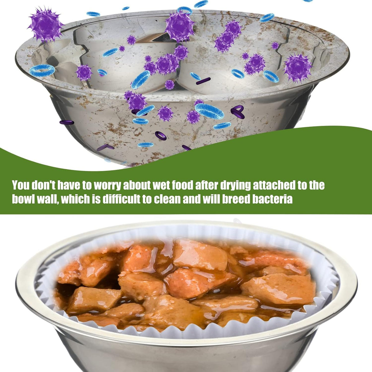 meekoo 600 Pcs Large Pet Disposable Feeding Bowls Liner Bulk Cat Food Bowls Small Paper Dish Paper
