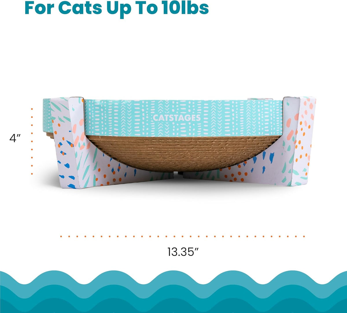 Catstages Scratch Snggle & Rest Elevated Cat Lounger and Cat Scratcher for Relaxing and Play