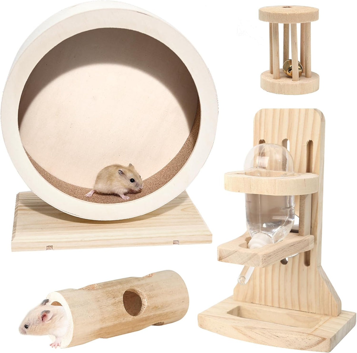 antiai 4 Pack Hamster Wheel Set,8.2Inch Medium Size Slience Quiet Spinner Hamster Running