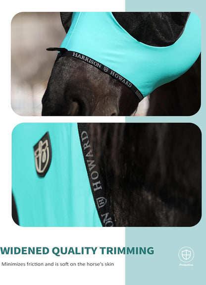 Harrison Howard Horse Fly Mask with Forelock Opening Stretch Breathable and Comfortable for Horses