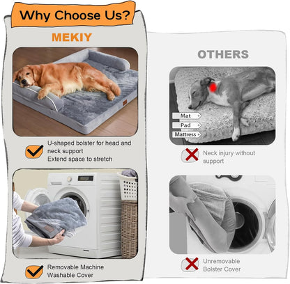 Large Dog Bed Orthopedic Washable - Beds Bolster Pet - XXL XXLarge Big Dogs - Memory Foam - Couch
