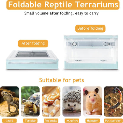 Travel Portable Foldable Terrarium Kits for Reptiles -Heat-Resistant Material, Easy to Move with