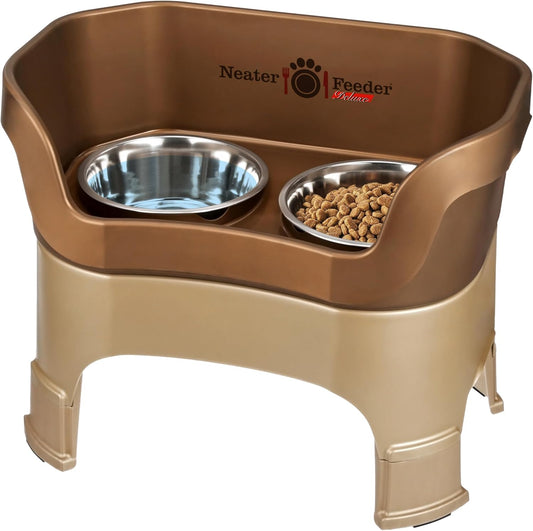 Neater Feeder Deluxe Mess Proof Dog Bowls Elevated for Large Dogs – Made in USA – No Spill Raised