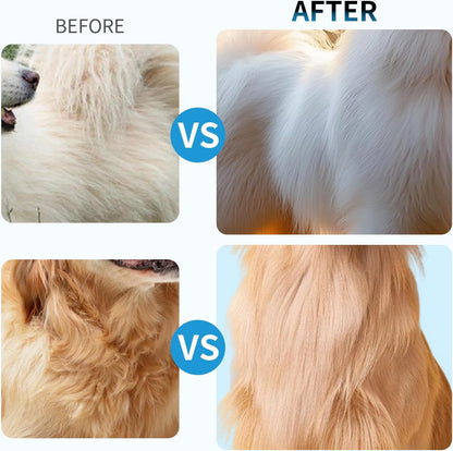 Dog Detangler Spray, Natural Dog Leave in Conditioner Spray with Deshedding Brush and Metal Comb
