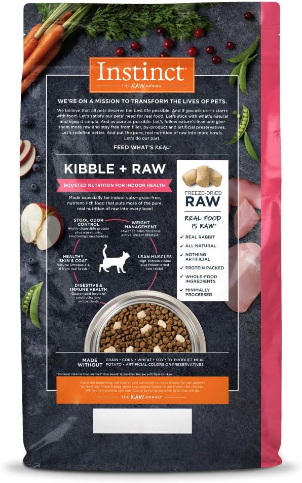 Instinct Raw Boost Indoor Health, Natural Dry Cat Food with Freeze Dried Pieces, Grain Free Recipe