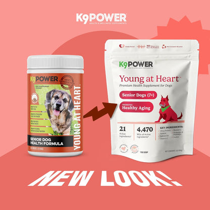 K9 Power Young at Heart Senior Dog Multivitamin 1 lb – Advanced Supplement for Seniors – Supports
