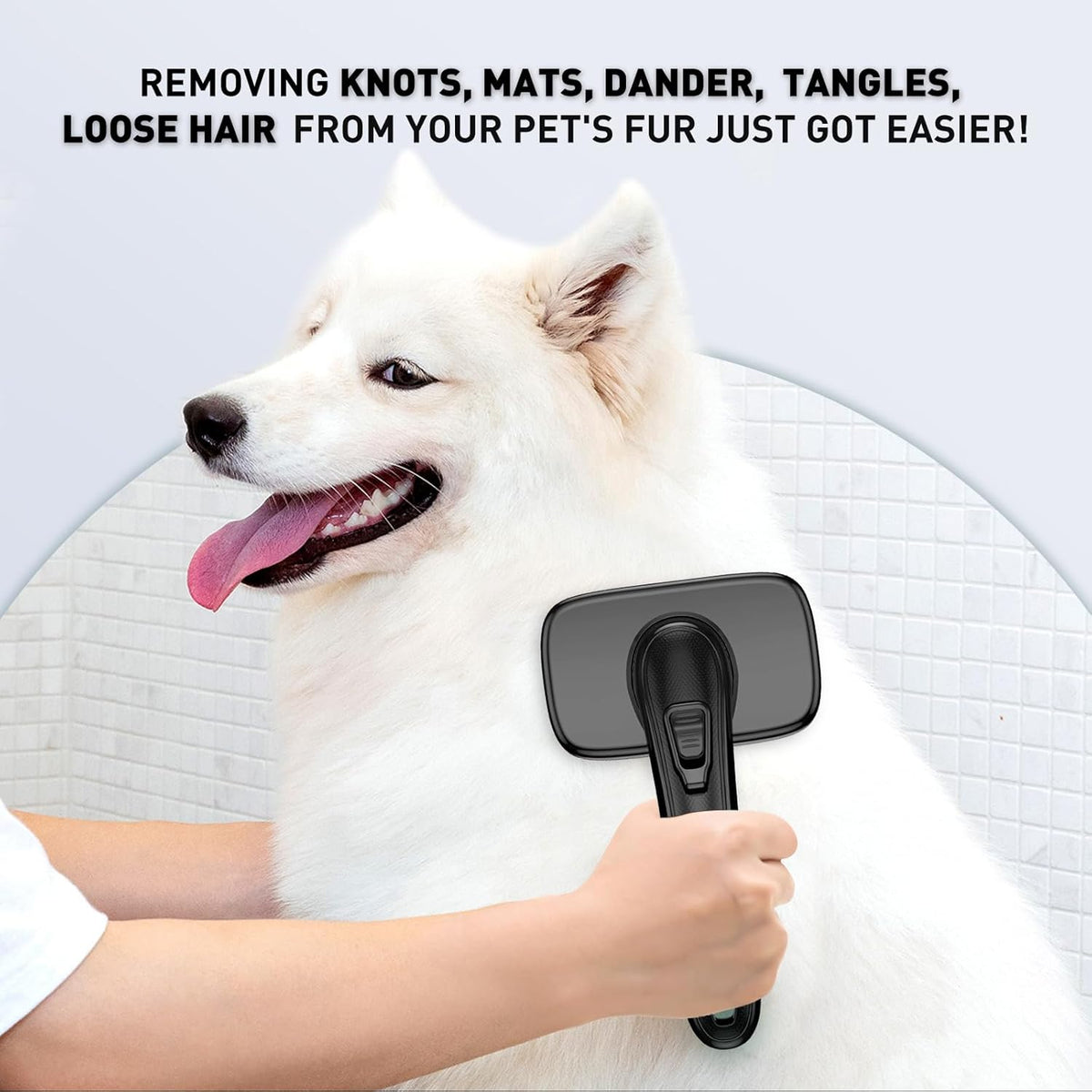 Dog Brush for Shedding & Grooming Small Medium Large Dogs & Cats - Remove Loose Fur, Knot