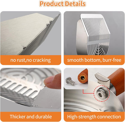 Extra-Thick Stainless Steel Cat Litter Scoop Heavy Duty Metal Litter Scooper with Holder Easy