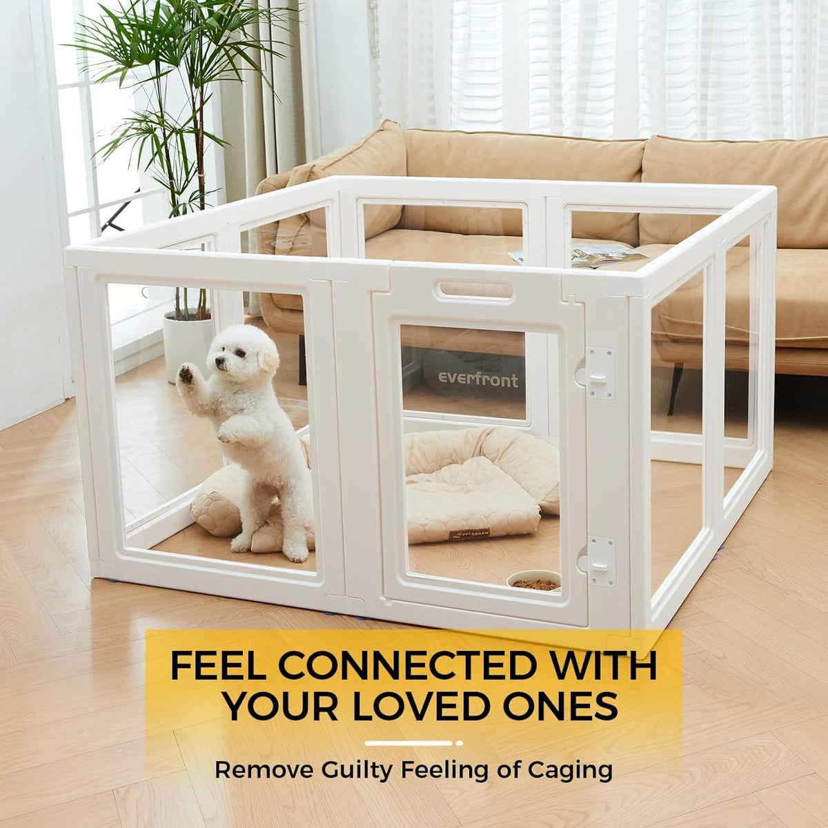 Clear Acrylic Plastic Dog Playpen - Clear Dog Play Pen - Easy Assemble Acrylic Dog Playpen - Puppy