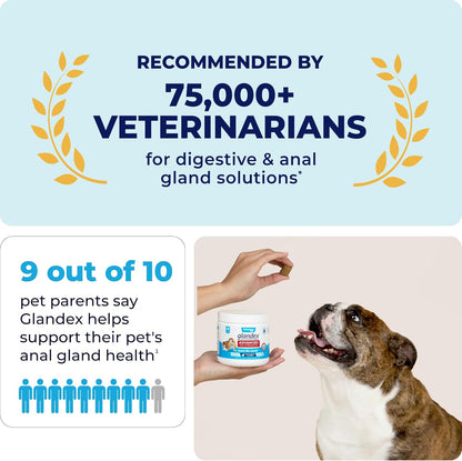 Vetnique Glandex Anal Gland Soft Chew Treats with Pumpkin for Dogs Digestive Enzymes, Probiotics