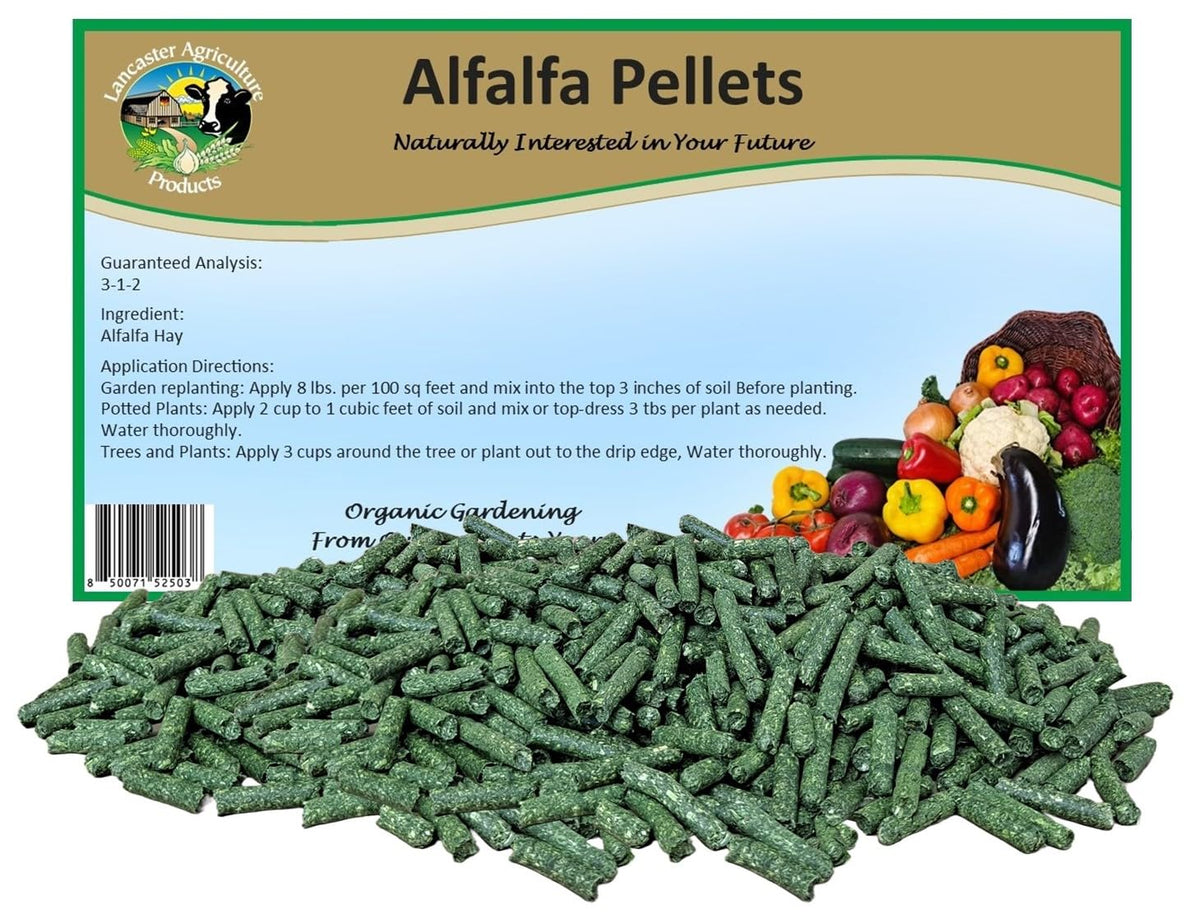 Alfalfa Meal Pellets 16 Pounds Organic Fertilizer for Flowers, Vegetables & Trees - Ideal Rabbit