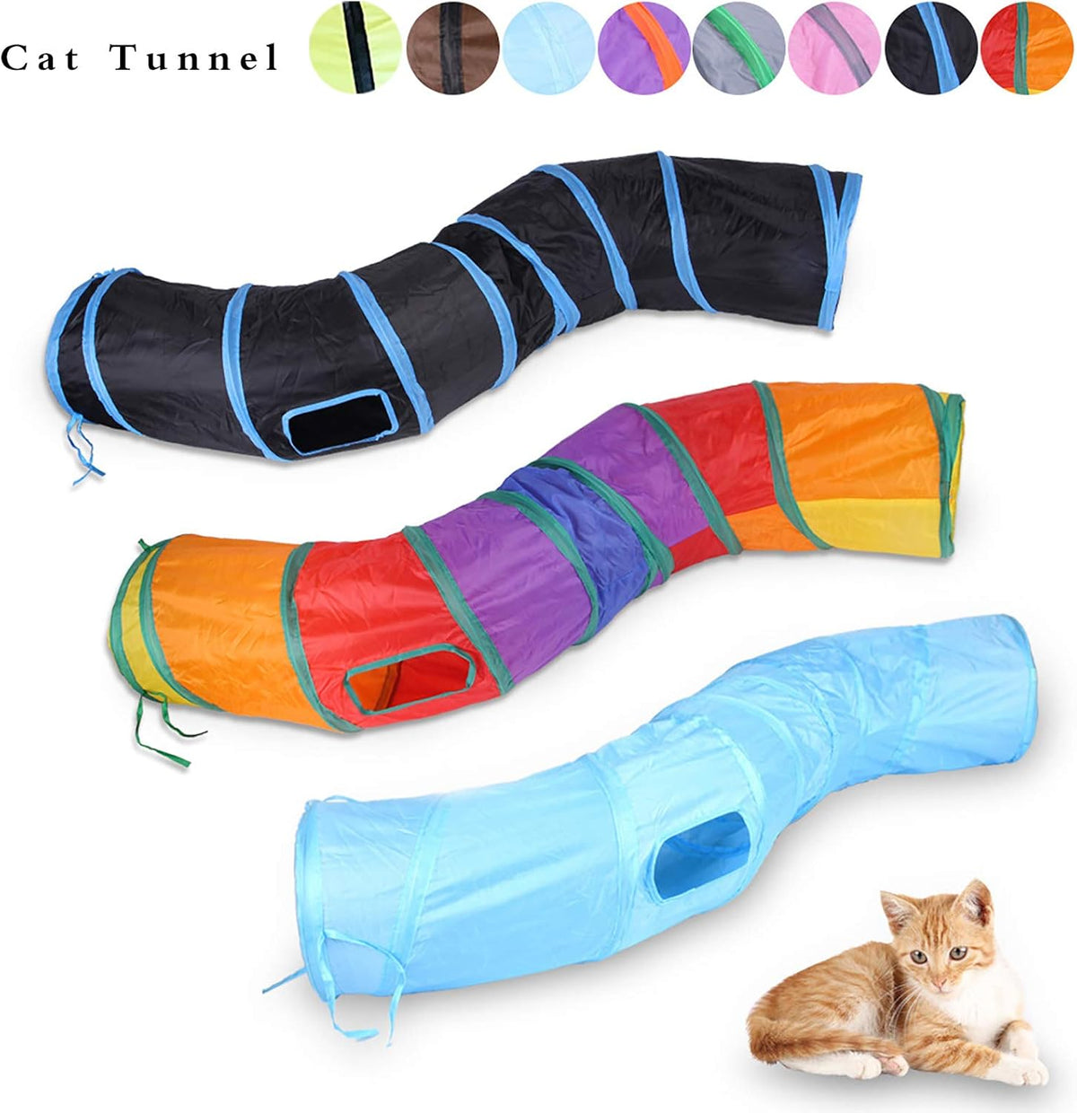 iCAGY Cat Tunnel for Indoor Cats Interactive, Rabbit Tunnel Toys, Pet Toys Play Tunnels for Cats