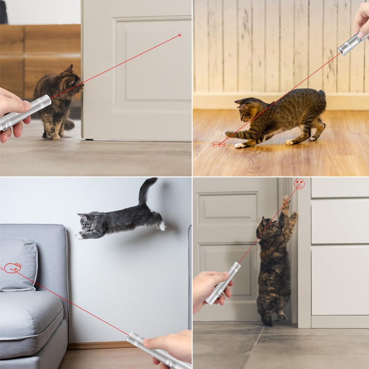 TBTeek Cat Toys, USB Rechargeable Kitten Toy, 3 Light Modes & 5 Adjustable Patterns, Portable