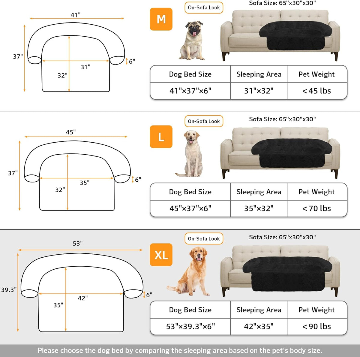 GGIB Calming Dog Bed Fluffy Plush Dog Mat for Furniture Protector with Removable Washable Cover for
