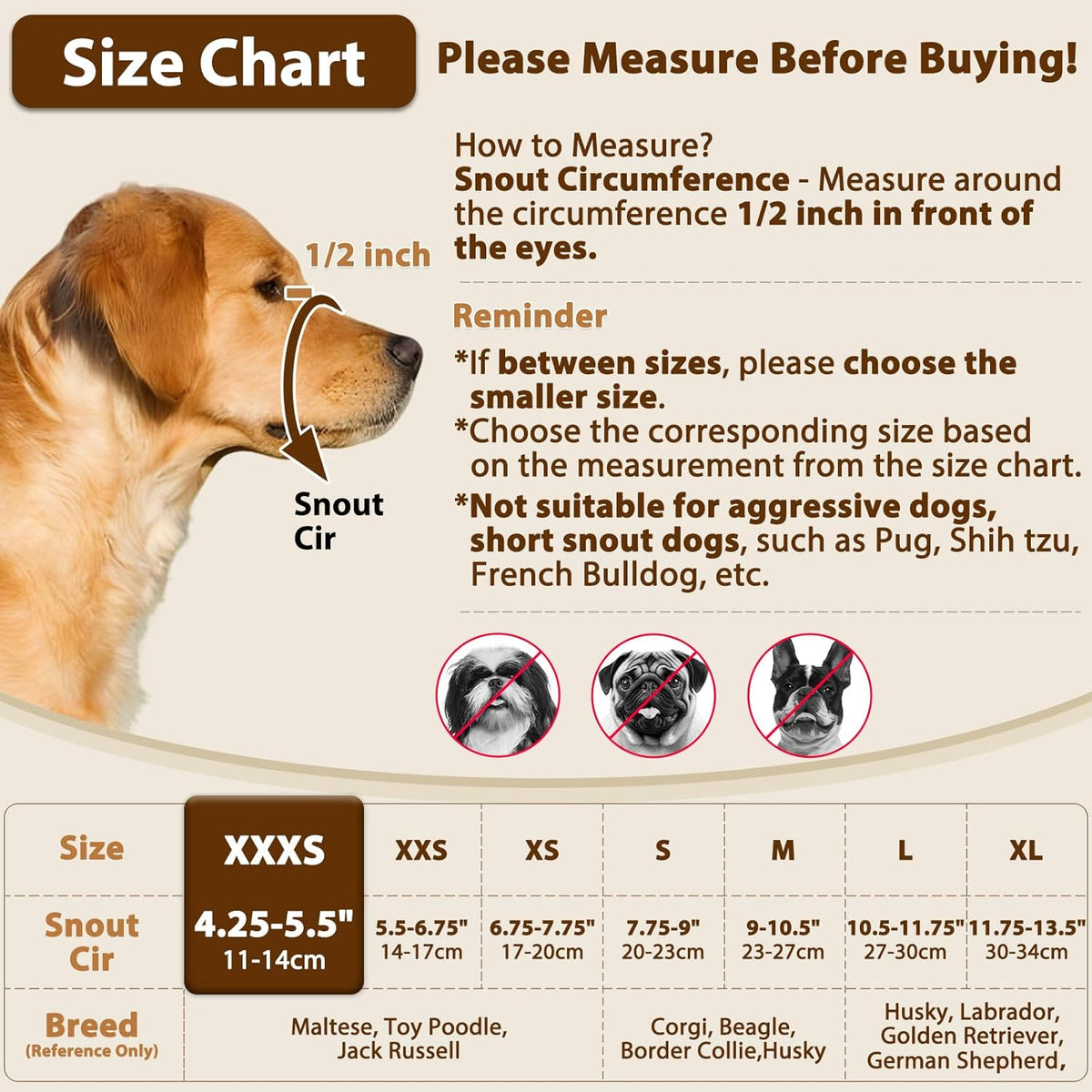 Crazy Felix Nylon Dog Muzzle for Small Medium Large Dogs Dachshund Beagle Poodle Labrador, Air Mesh
