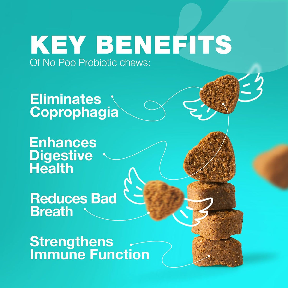 No Poo Chews for Dogs - Coprophagia Deterrent - Dog Probiotics for Digestive Health with Enzymes