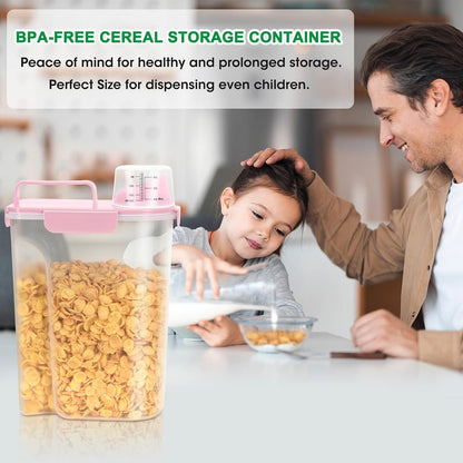 TBMax Rice Container 2 Pack, Airtight Cereal Container Oatmeal Storage with Easy-pouring Spout &