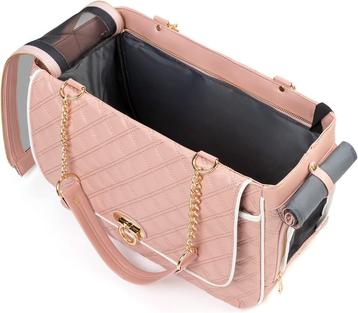 Fashion Pet Carrier Dogs Cat Small Animals Purse Bag, Leather Pet Carriers Dog Puppy Kitten Tote