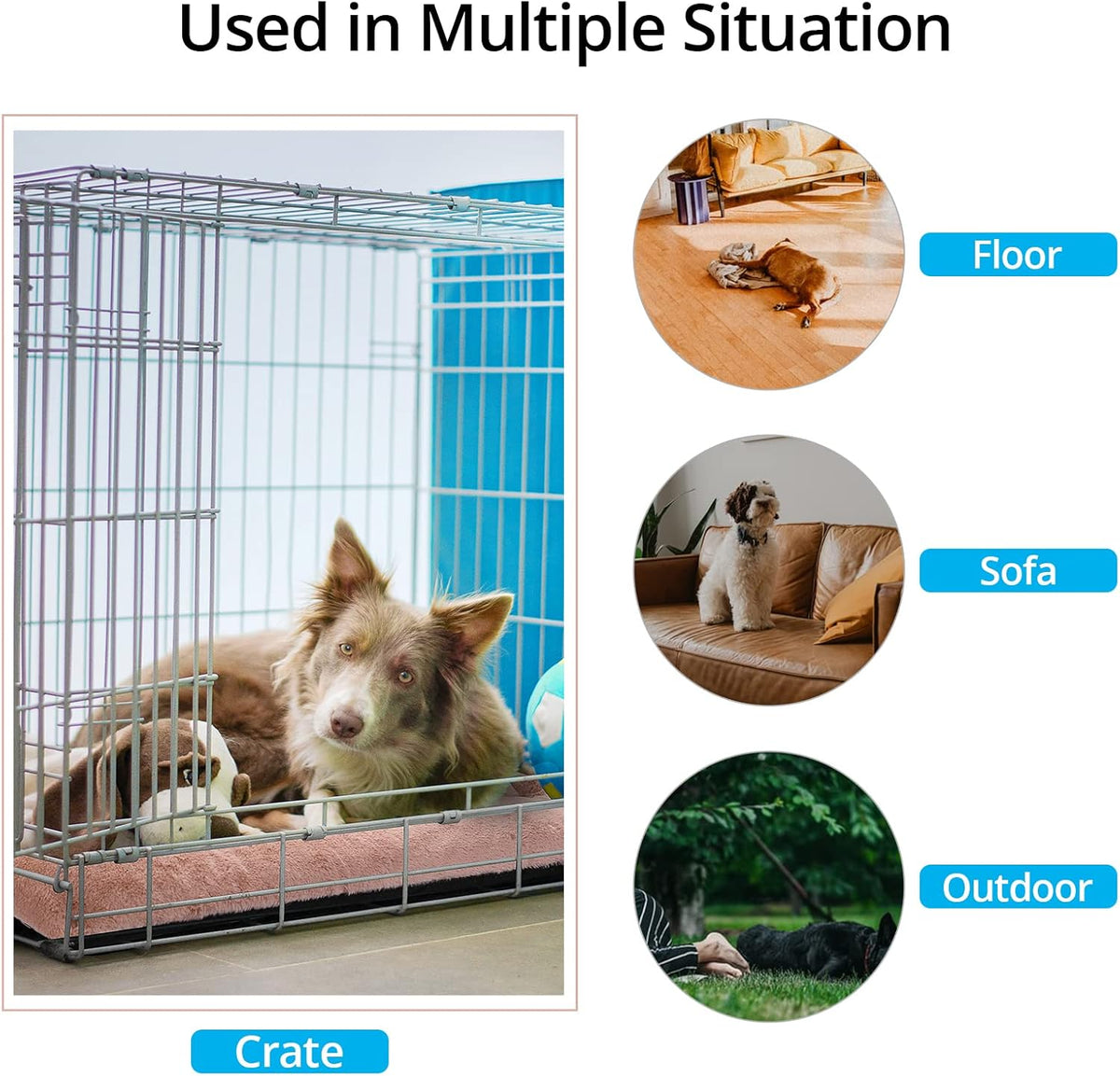 Ultra Soft Dog Bed & Kennel Pad for Medium Dogs, Fit Metal Crates - Washable & Anti-Slip, Cozy
