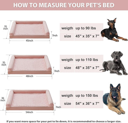 BFPETHOME Dog Beds for Large Dogs, Orthopedic Dog Bed for Medium Large Dogs,Big Waterproof Couch