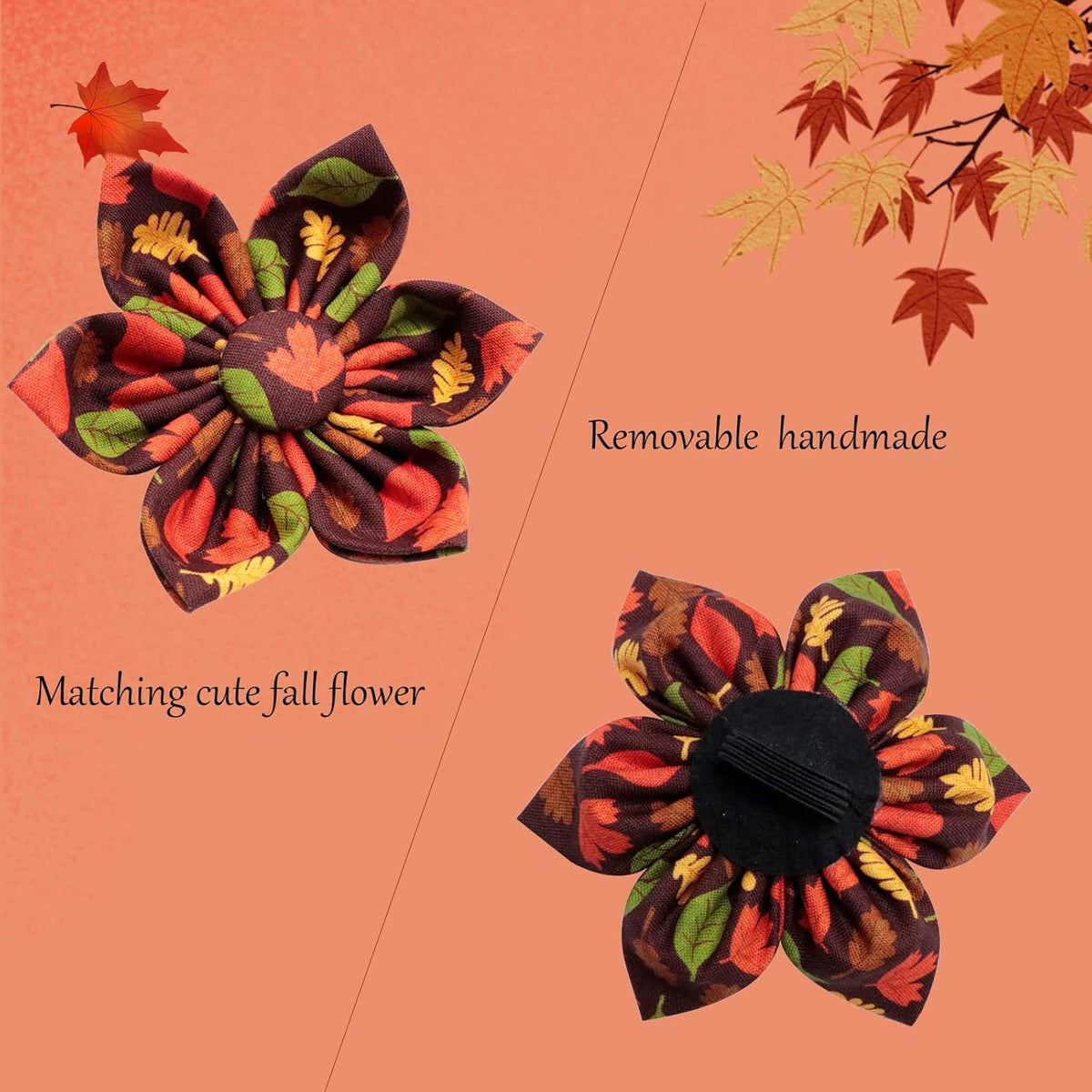 Unique style paws Fall Dog Collar with Bow, Puppy Collar Pet Gift Adjustable Dog Collar Soft and