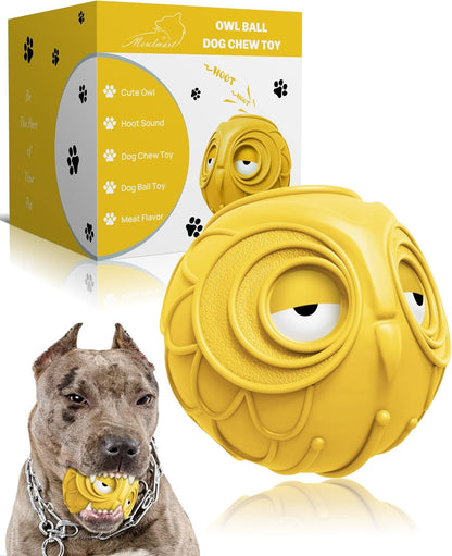 Giggle Ball for Dogs Owl Toys for Puppy Interactive Dog Toy Medium Large Dogs Natural Rubber Cute