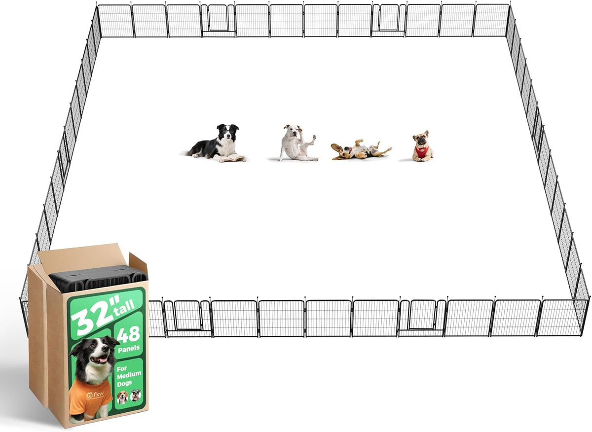 FXW Rollick Unleashed Dog Playpen for Indoor, Yard, RV Camping, 32 inch 48 Panels for Small and