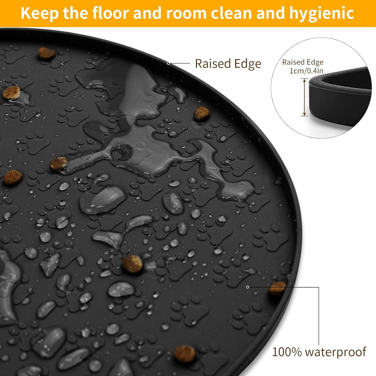 KPWACD Pet Feeding Mat for Dogs and Cats, Silicone Dog Placemat Non-Slip Waterproof Bowl Mats