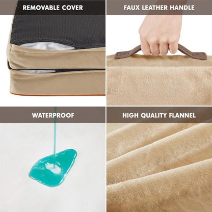Friends Forever Orthopedic Dog Bed for Large Dogs, Waterproof Memory Foam Dog Sofa Bed L with