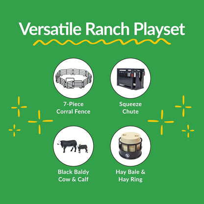 Big Country Toys 12-Piece Ranch Set - Farm Animal Toys for 3 Year Old Boys and Girls - Toy Figures